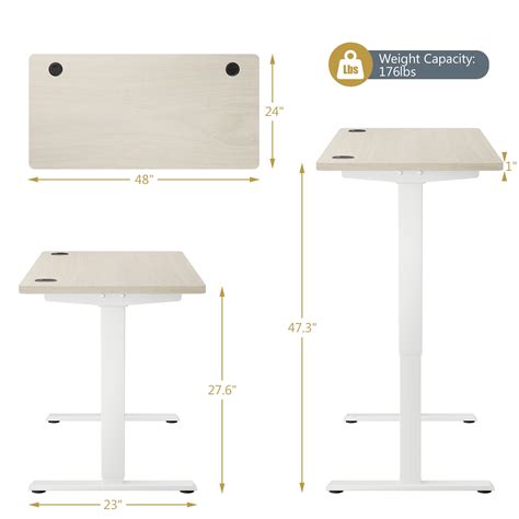 Buy Costway 48'' x 24'' Electric Adjustable Standing up Desk Dual Motor ...
