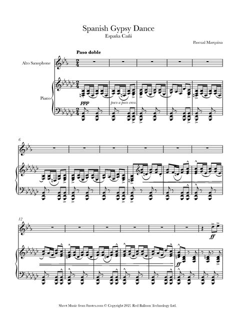Marquina Narro - Spanish Gypsy Dance (Espana Cani) Sheet music for ...