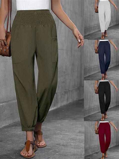 Women's Joggers Chinos Vacation Streetwear Casual Full Length Medium ...