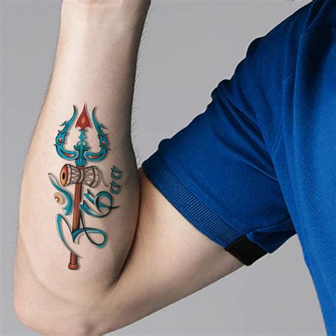 Spiritual & Gods Temporary Tattoo - Trishul Shiva Ganesha Waterproof