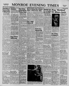Monroe Evening Times Archives, Mar 28, 1947, p. 1
