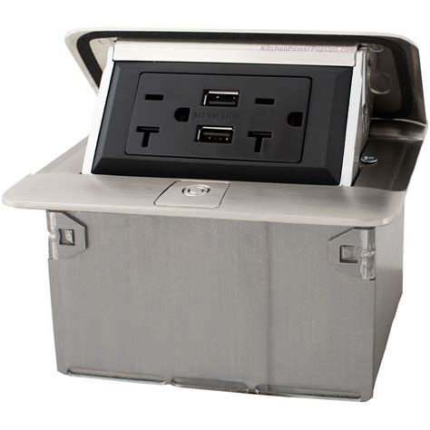 Legrand Wiremold Kitchen Counter Pop Up 20A USB Plug Outlet, Stainless ...