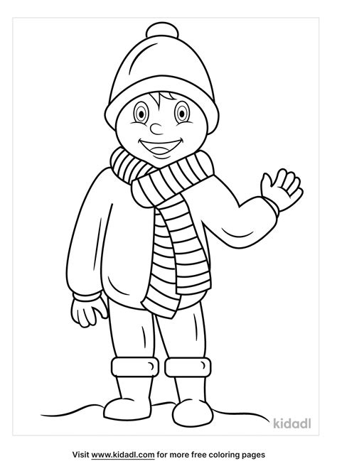 Winter Clothes Coloring Pages