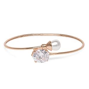 Buy Zaveri Pearls Real Diamond Look Rhodium Plated Bracelet For Women ...