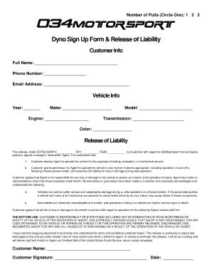 Dyno Sign Up Form Release Of Liability - Fill and Sign Printable ...