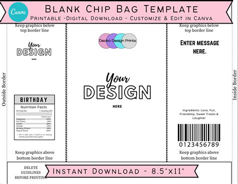 Make Potato Chip Bag Template Custom Order Design Request Potato Chip
