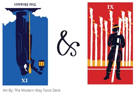 The Hermit Reversed AND Nine Of Wands Tarot Cards Meaning