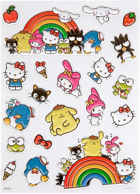 Amazon.com: Hello Kitty and Friends Sanrio Raised Sticker Sheet : Toys ...