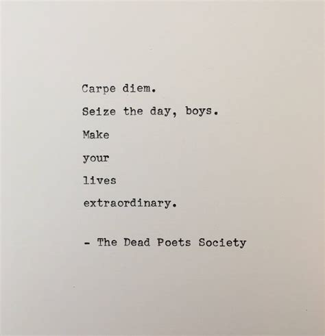 Dead Poets Society Quote Hand Typed on an Antique Typewriter - Etsy UK ...