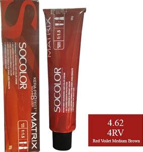 MATRIX Socolor Permanent Cream Hair Color , 4.62 Red Violet medium Brown - Price in India, Buy ...