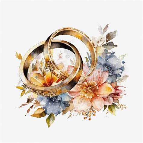 Premium AI Image | A watercolor illustration of two wedding rings