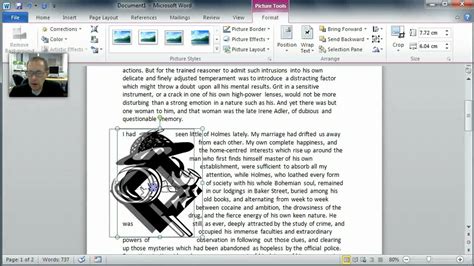 Wrapping text around images in MS Word - YouTube