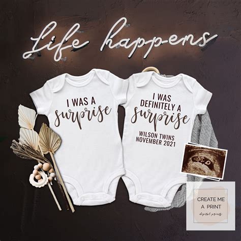 Life Happens Two Surprises Editable Twin Pregnancy Announcement ...