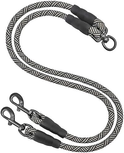 Mycicy Double Dog Leash Coupler, for Two Dogs, No Tangle 360° Swivel ...