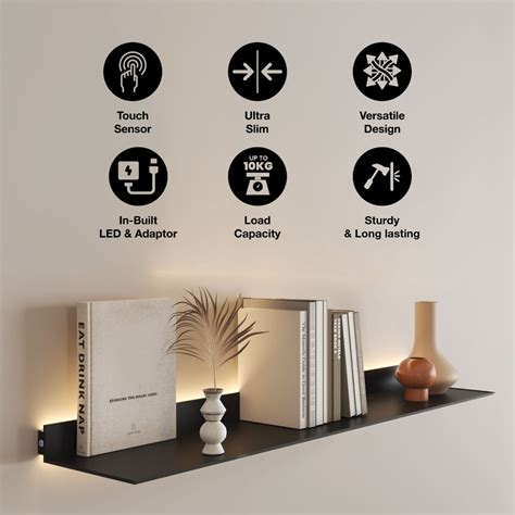 Ozone Floating Wall Shelf with LED | 605mm
