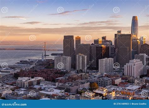 Downtown San Francisco at Sunset Editorial Stock Photo - Image of ...