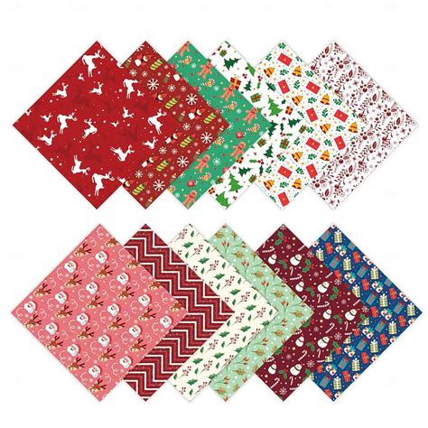12 Sheets Christmas Scrapbook Paper Set, Tearable Collage Background ...