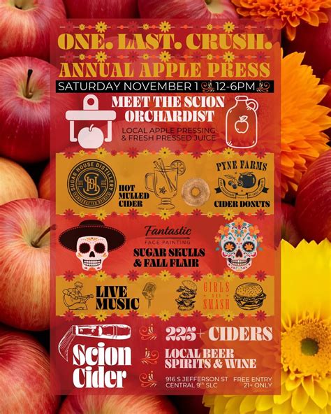 ONE. LAST. CRUSH. Annual Apple Press Day, 916 S Jefferson St W, Salt ...