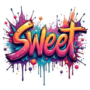 Bold, Vibrant Graffiti Art Spells Out the Word "Sweet Stock Image ...