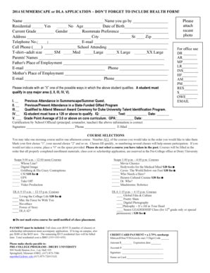 Fillable Online drury 2012 SUMMERSCAPE or DLA APPLICATION DON'T FORGET ...