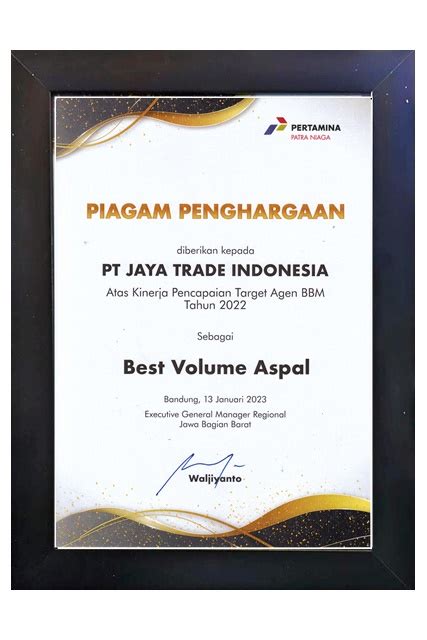 Penghargaan | PT Jaya Trade Indonesia