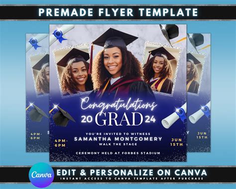 Graduation Invitation Flyer Template