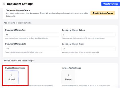 How to add a header image for all documents (invoices) on the web ...