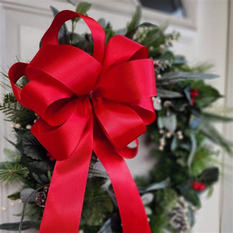 Pinecone Christmas Wreath Bow Holiday Wreath Front Door Winter - Etsy