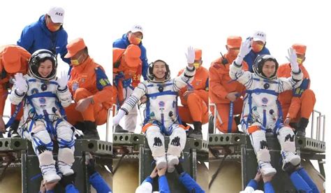 神舟十五号载人飞行任务航天员与记者见面_图片新闻_中国政府网