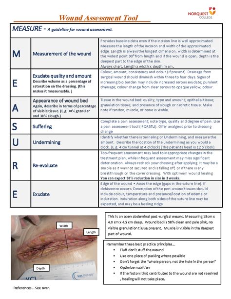 Wound Care - MEASURE Assessment Tool for Surgical Wounds - Studocu