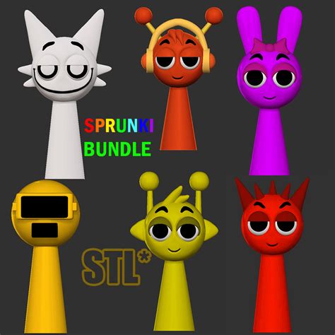 Archivo STL Bundle Sprunki Incredibox STL 3D Simon,Garnold,Orange,Pinki ...