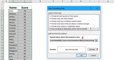 Combining VLOOKUP and Conditional Formatting 的图像结果