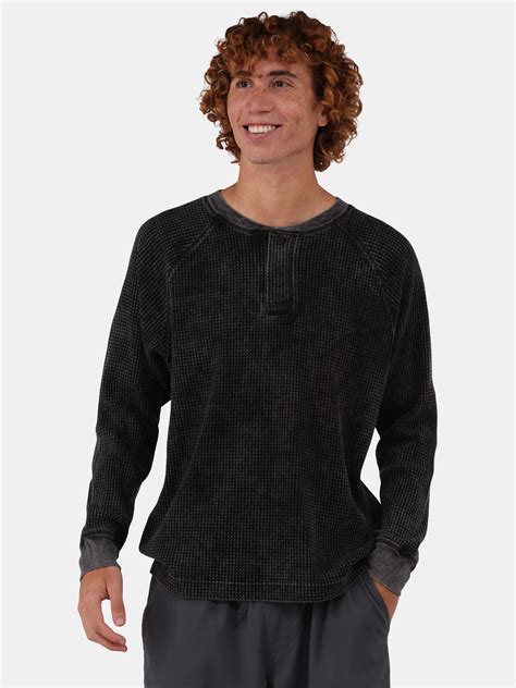 No Boundaries men's Thermal Henley Shirt - Long Sleeve - Walmart.com