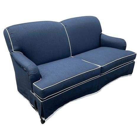 Vintage Custom Charles Stewart for Hickory Sunbrella Boseman Sofa For ...