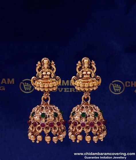 Buy Antique Jewellery Long Lakshmi Haram with Jhumkas Set