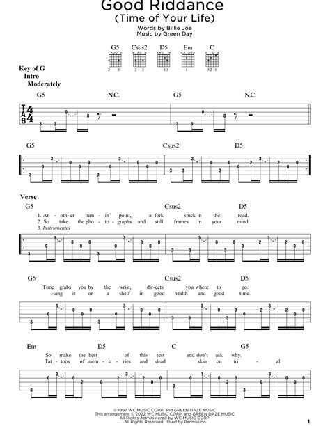 Good Riddance Acoustic Guitar Chords at Donte Johnson blog