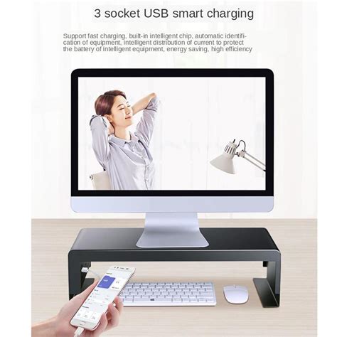 ⚡️Buy Maxbell Computer Monitor Stands USB Desk Stand Riser Desktop ...