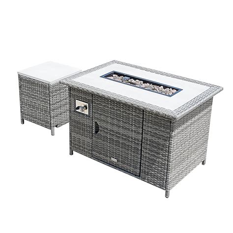 Direct Wicker 26.77-in W 50000 Maximum BTUs Wicker Rectangle Liquid ...