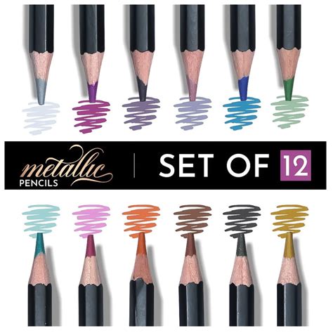 BRUSTRO Metallic Colour Pencils-Set Of 12-SCOOBOO – SCOOBOO