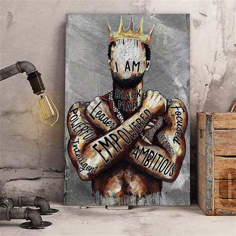Black Man Wall Art African American Man Poster Black Men I Am Empowered ...