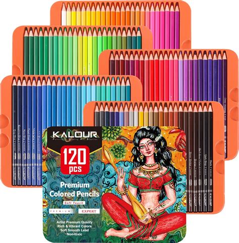 KALOUR Professional Colored Pencils,Set of 120 Colors,Artists Soft Core ...