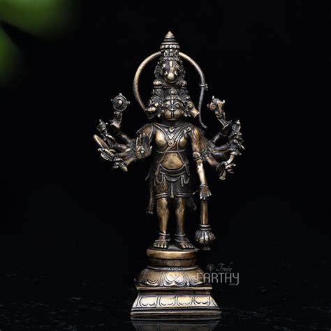 Brass Standing Panchmukhi Hanuman Idol – Truly Earthy