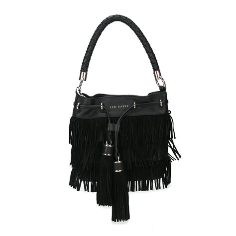 Buy Ted Baker Black Fringe Bucket Bag Online - 643362 | The Collective