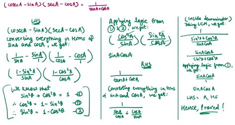 Prove :-(cosec A - sin A)(sec A - cos A) = 1/ ( A tan + cot A ...