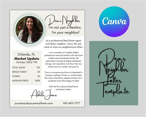 Dear Neighbor Letter Template Real Estate Marketing Direct Mail ...