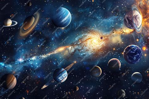 Solar System Universe Galaxy Space Planets Poster | Premium AI ...
