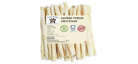 PAW PUPS Rawhide Dog White Twisted Chew Sticks, Dogs Calcium Sticks ...