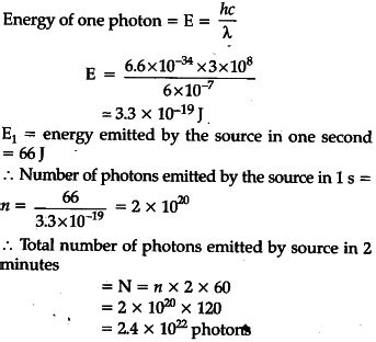 A monochromatic source emitting light of wavelength 600 nm has a power ...