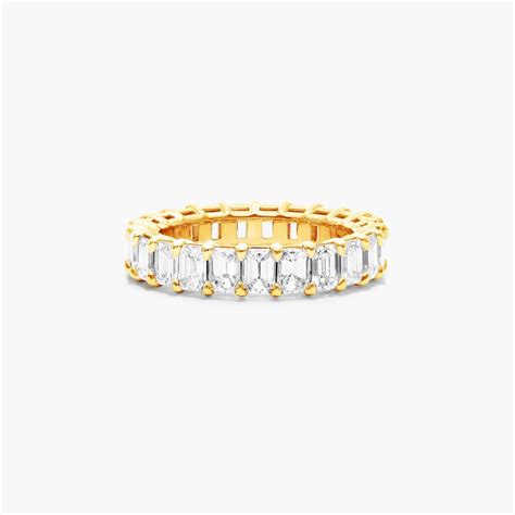 14K Yellow Gold Emerald Cut Diamond Eternity Ring (4 CTW F-G / VS1-VS2 ...