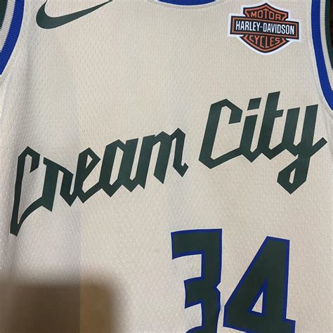 Milwaukee Bucks 2019‑20 Cream City Jersey Giannis... - Depop